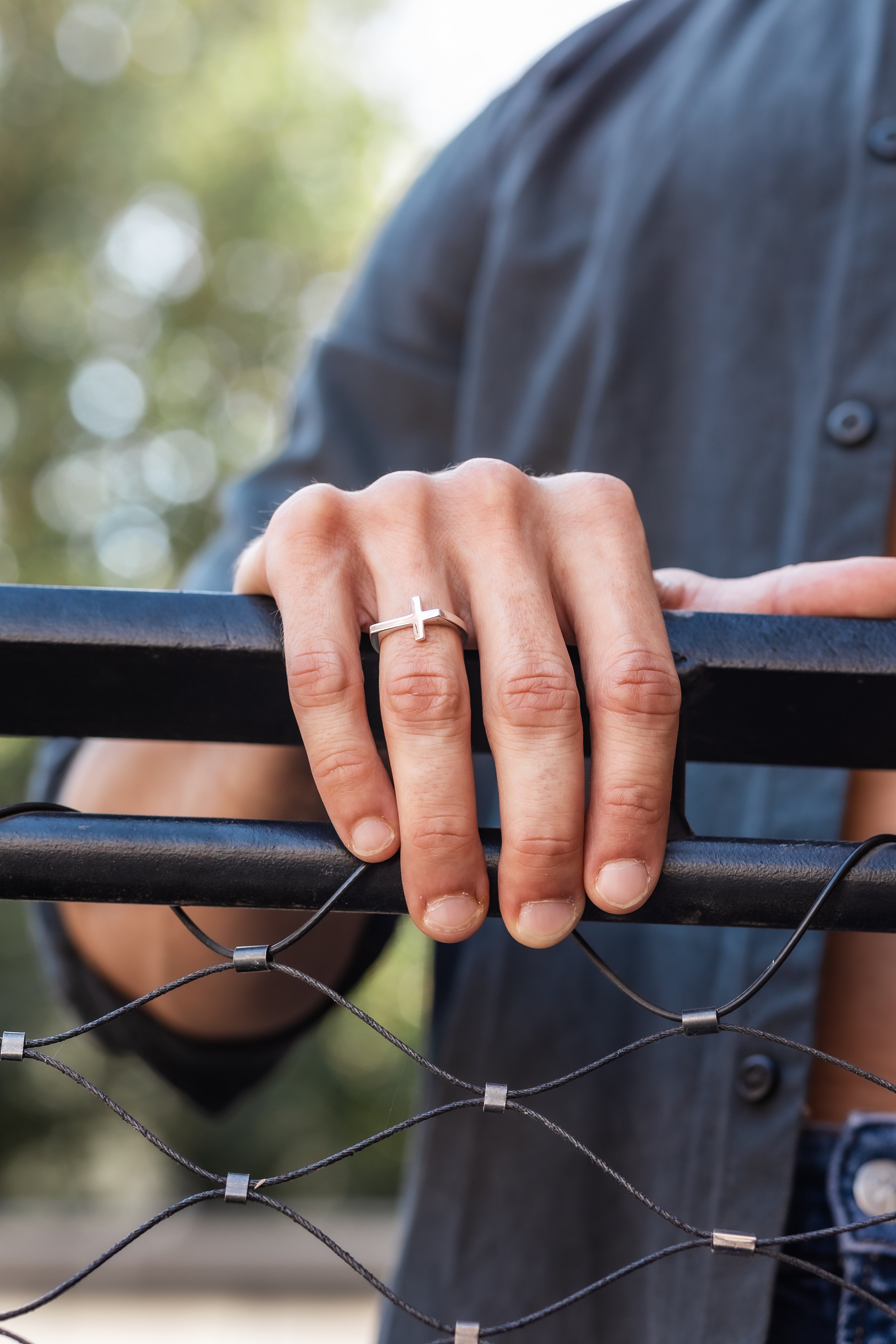 Silver Cross Ring